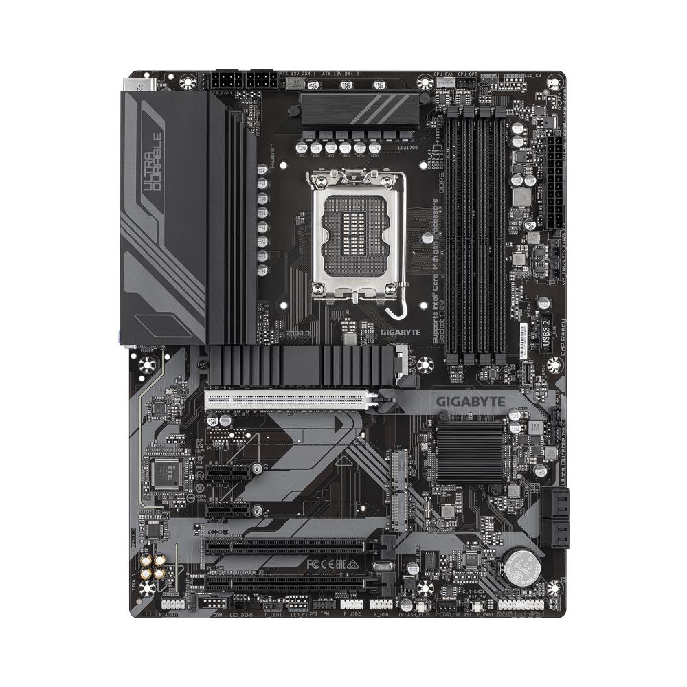 Mainboard GIGABYTE Intel Z790 LGA1700 ATX Memory DDR5 Memory slots 4 2xPCI-Express 3.0 1x 1xPCI-Express 3.0 16x 1xPCI-Express 4.0 4x 1xPCI-Express 5.0 16x 3xM.2 1xHDMI 1xDisplayPort 2xUSB 2.0 5xUSB 3.2 1xUSB-C 1xPS/2 1xRJ45 3xAudio port Z790D