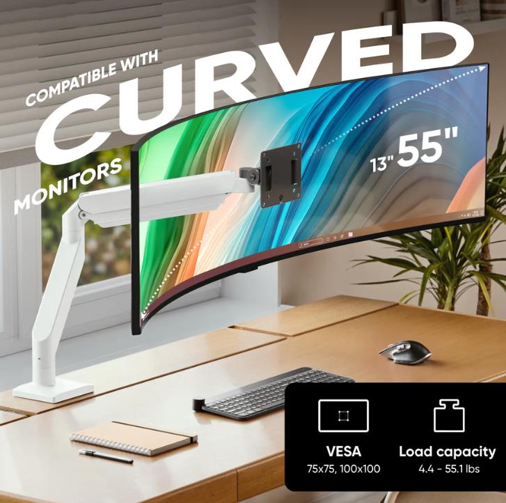 MONITOR ACC DESK MOUNT/15-42" BLK/WHT G110-BW ONKRON