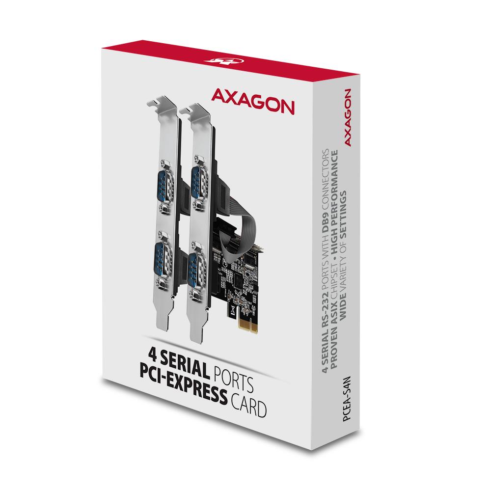 NET CARD PCIE 250KBPS 4PORT/SP&LP PCEA-S4N AXAGON