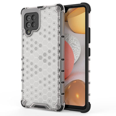 Honeycomb Case armor cover with TPU Bumper for Samsung Galaxy A42 5G transparent — Hurtel