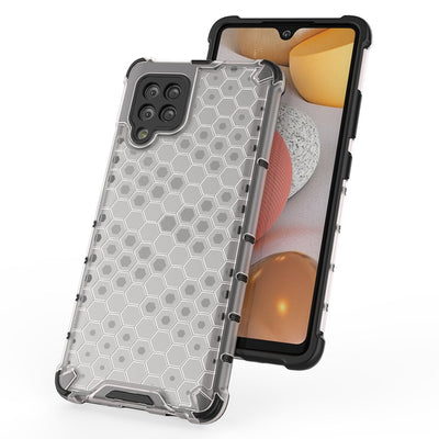 Honeycomb Case armor cover with TPU Bumper for Samsung Galaxy A42 5G transparent — Hurtel