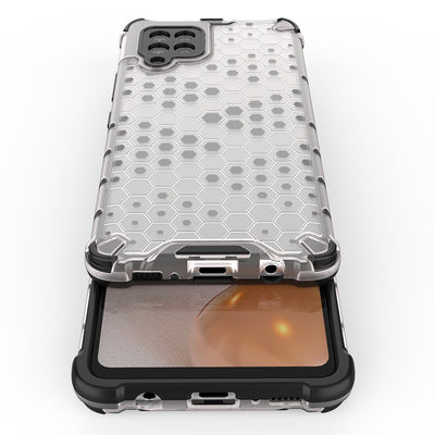 Honeycomb Case armor cover with TPU Bumper for Samsung Galaxy A42 5G transparent — Hurtel