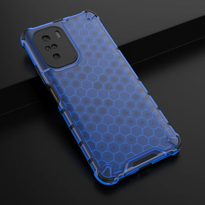 Honeycomb Case armor cover with TPU Bumper for Xiaomi Redmi K40 Pro+ / K40 Pro / K40 / Poco F3 blue — Hurtel