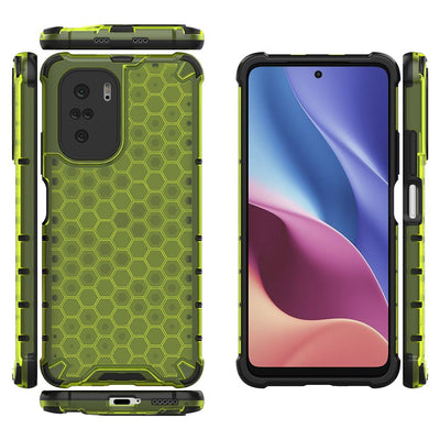 Honeycomb Case armor cover with TPU Bumper for Xiaomi Redmi K40 Pro+ / K40 Pro / K40 / Poco F3 green — Hurtel