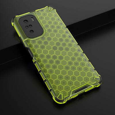 Honeycomb Case armor cover with TPU Bumper for Xiaomi Redmi K40 Pro+ / K40 Pro / K40 / Poco F3 green — Hurtel
