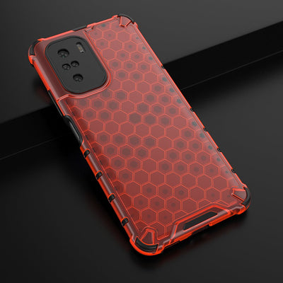 Honeycomb Case armor cover with TPU Bumper for Xiaomi Redmi K40 Pro+ / K40 Pro / K40 / Poco F3 red — Hurtel