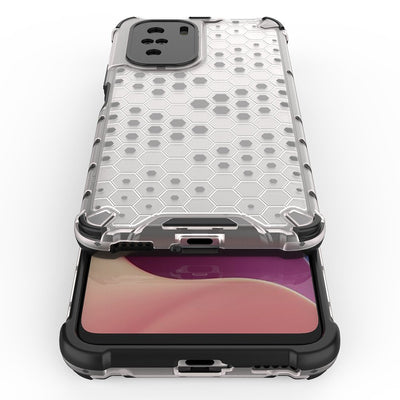 Honeycomb Case armor cover with TPU Bumper for Xiaomi Redmi K40 Pro+ / K40 Pro / K40 / Poco F3 transparent — Hurtel