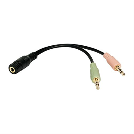Logilink | Audio Adapter 3.5 Stereo 4-Pin Female to 2 x 3.5 Stereo Male | 4-pin 3.5 mm stereo jack | 2 x 3-pin stereo fe