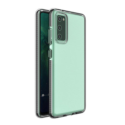 Spring Case clear TPU gel protective cover with colorful frame for Samsung Galaxy A72 4G black — Hurtel