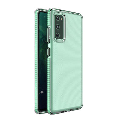 Spring Case clear TPU gel protective cover with colorful frame for Samsung Galaxy A72 4G mint — Hurtel