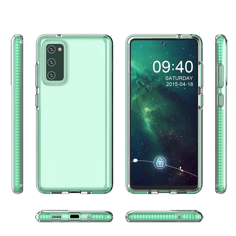 Spring Case clear TPU gel protective cover with colorful frame for Samsung Galaxy A72 4G light blue — Hurtel