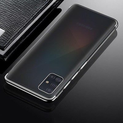 Clear Color Case Gel TPU Electroplating frame Cover for Samsung Galaxy A72 4G black — Hurtel
