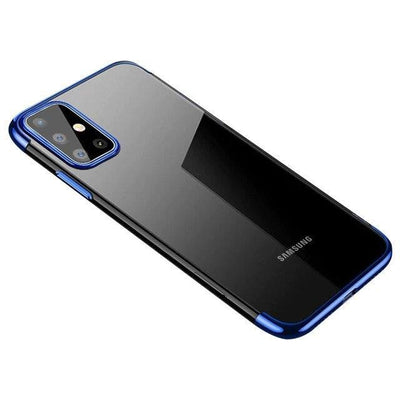 Clear Color Case Gel TPU Electroplating frame Cover for Samsung Galaxy A72 4G blue — Hurtel