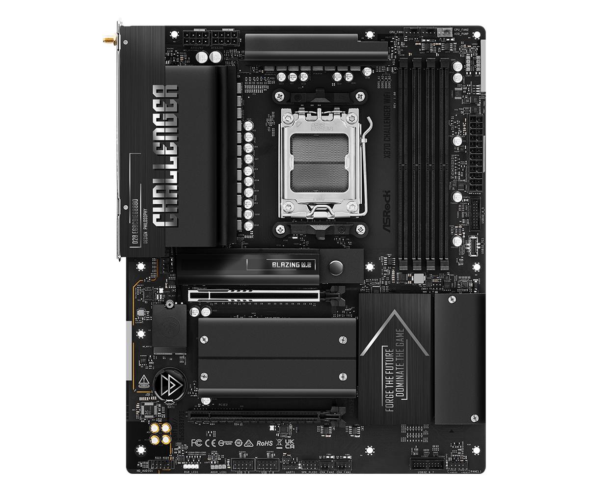 Mainboard ASROCK AMD X870 Socket AM5 ATX RAM DDR5-SDRAM 4xSlots Wi-Fi Yes Bluetooth Yes 1xNumber of M.2 (M) slots X870CHALLENGERWIFI