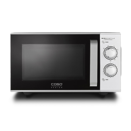 Caso | Ceramic Microwave Oven with Grill | MG 25 Ecostyle | Free standing | 900 W | 25 L | Grill | Silver