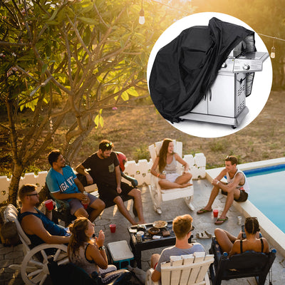 Waterproof grill cover, bicycle cover, bike cover, garden furniture cover, XXL cover, black — Hurtel