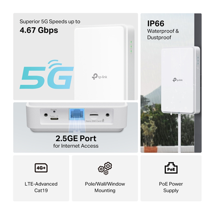 TP-LINK | 5G Outdoor Router | NE200-Outdoor | Mesh Support No | MU-MiMO No | 5G