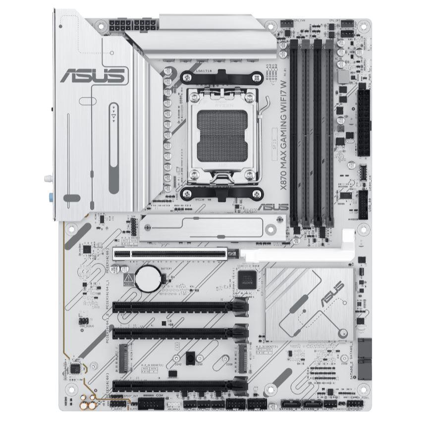 Mainboard ASUS AMD X870 SAM5 ATX Memory DDR5 Memory slots 4 1xPCI-Express 3.0 16x 2xPCI-Express 4.0 16x 1xPCI-Express 5.0 16x 3xM.2 1xHDMI 4xUSB 2.0 4xUSB 3.2 2xUSB-C 1xOptical S/PDIF 1xRJ45 3xAudio port X870MAXGAMINGWIFI7W