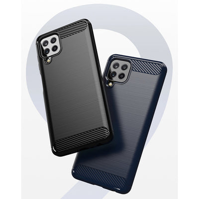 Carbon Case Flexible Cover TPU Case for Samsung Galaxy A22 4G black — Hurtel