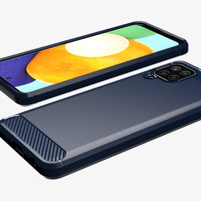 Carbon Case Flexible Cover TPU Case for Samsung Galaxy A22 4G black — Hurtel