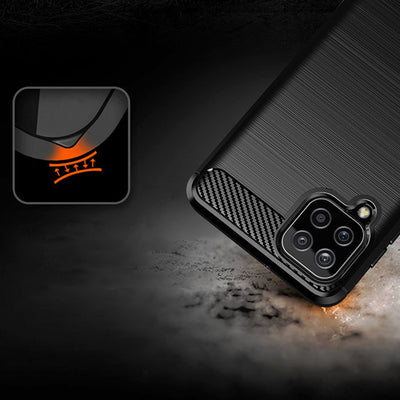 Carbon Case Flexible Cover TPU Case for Samsung Galaxy A22 4G black — Hurtel
