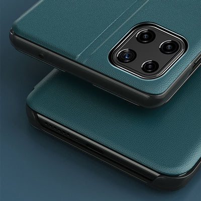 Eco Leather View Case elegant bookcase type case with kickstand for Samsung Galaxy A22 4G blue — Hurtel
