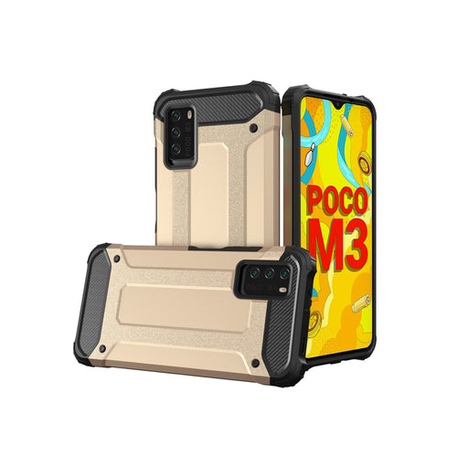 Hybrid Armor Case Tough Rugged Cover for Xiaomi Redmi Note 10 5G / Poco M3 Pro golden — Hurtel