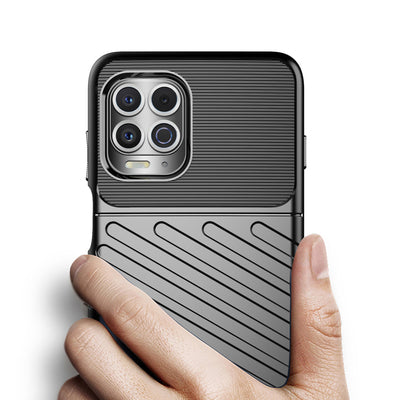 Thunder Case Flexible Tough Rugged Cover TPU Case for Motorola Moto G100 / Edge S black — Hurtel