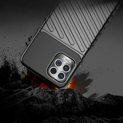 Thunder Case Flexible Tough Rugged Cover TPU Case for Motorola Moto G100 / Edge S black — Hurtel