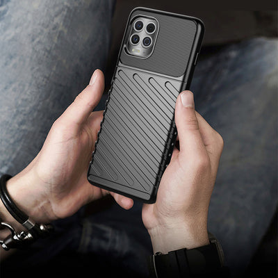 Thunder Case Flexible Tough Rugged Cover TPU Case for Motorola Moto G100 / Edge S black — Hurtel