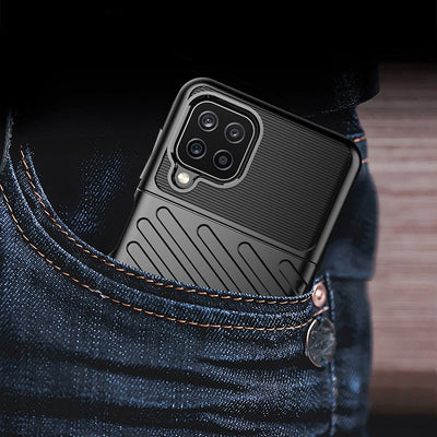 Thunder Case Flexible Tough Rugged Cover TPU Case for Samsung Galaxy A22 4G black — Hurtel
