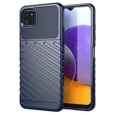 Thunder Case Flexible Tough Rugged Cover TPU Case for Samsung Galaxy A22 5G blue — Hurtel