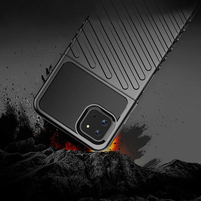 Thunder Case Flexible Tough Rugged Cover TPU Case for Samsung Galaxy A22 5G blue — Hurtel