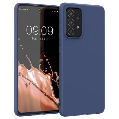 Silicone Case Soft Flexible Rubber Cover for Samsung Galaxy A22 4G blue — Hurtel