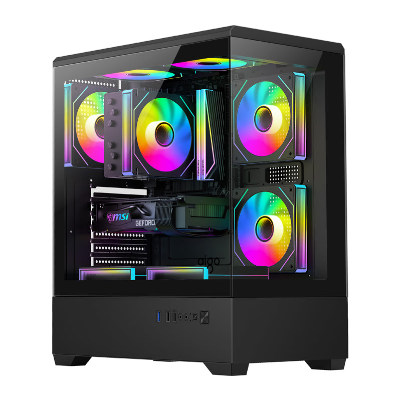 DarkFlash C365 computer case (black) + 5 fans - Image 1