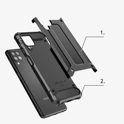 Hybrid Armor Case Tough Rugged Cover for Samsung Galaxy A22 4G blue — Hurtel