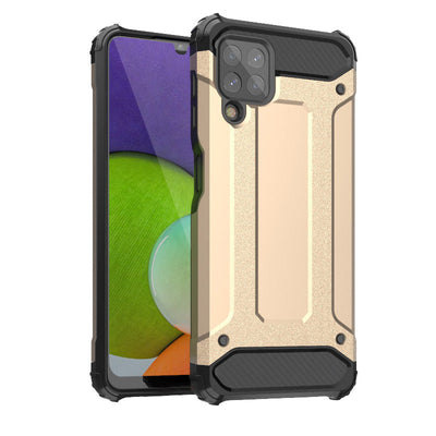 Hybrid Armor Case Tough Rugged Cover for Samsung Galaxy A22 4G golden — Hurtel