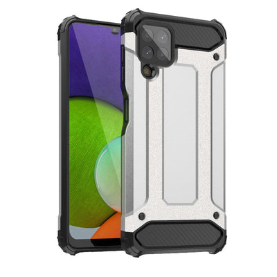 Hybrid Armor Case Tough Rugged Cover for Samsung Galaxy A22 4G silver — Hurtel