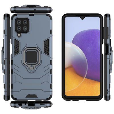 Ring Armor Case Kickstand Tough Rugged Cover for Samsung Galaxy A22 4G blue — Hurtel