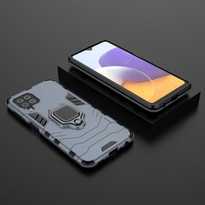 Ring Armor Case Kickstand Tough Rugged Cover for Samsung Galaxy A22 4G blue — Hurtel