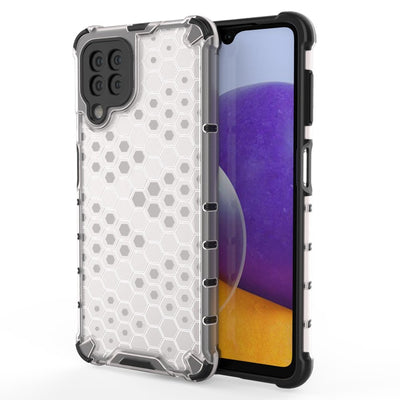 Honeycomb Case armor cover with TPU Bumper for Samsung Galaxy A22 4G transparent — Hurtel
