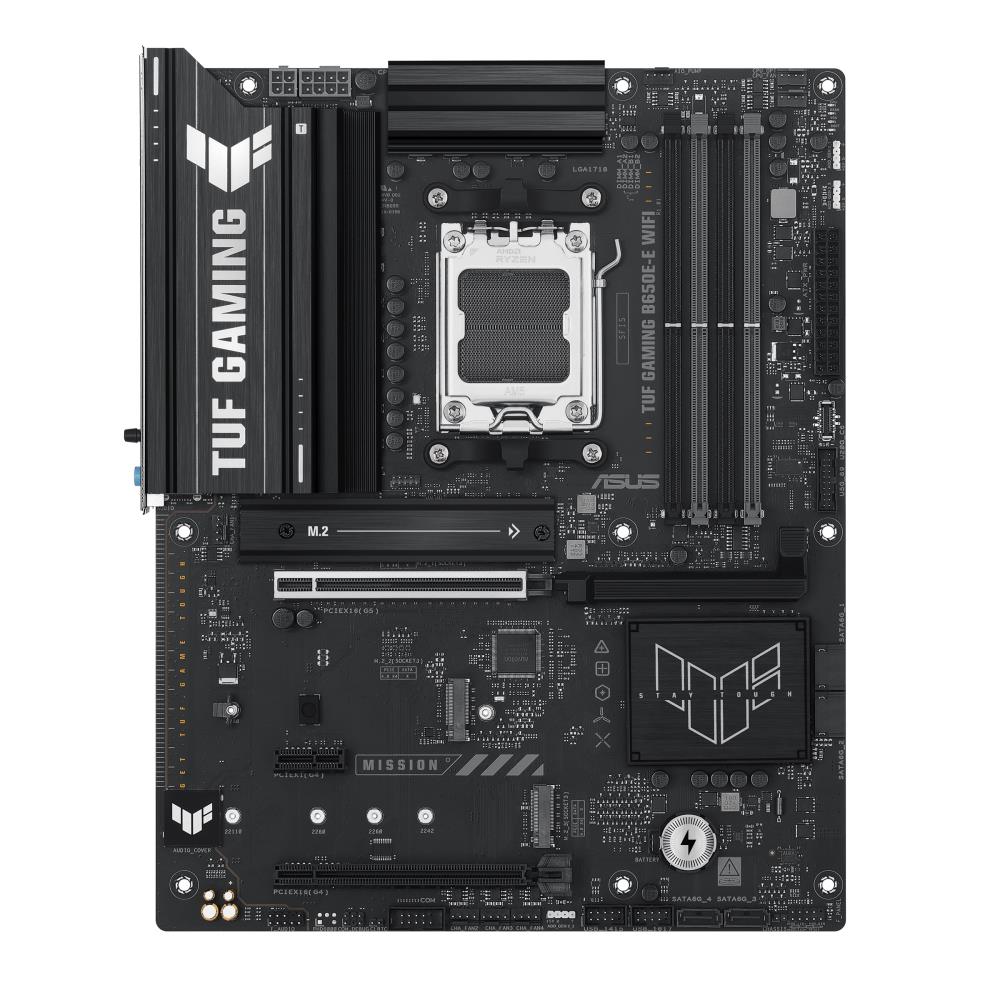 Mainboard ASUS AMD B650 ATX Memory DDR5 Memory slots 4 1xPCI-Express 4.0 1x 1xPCI-Express 4.0 16x 1xPCI-Express 5.0 16x 3xM.2 1xHDMI 1xDisplayPort 3xUSB 2.0 3xUSB 3.2 2xUSB-C 3xAudio port TUFGAMINGB650E-EWIFI
