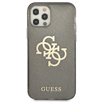 Guess GUHCP12LPCUGL4GBK iPhone 12 Pro Max 6.7" black/black hard case Glitter 4G Big Logo