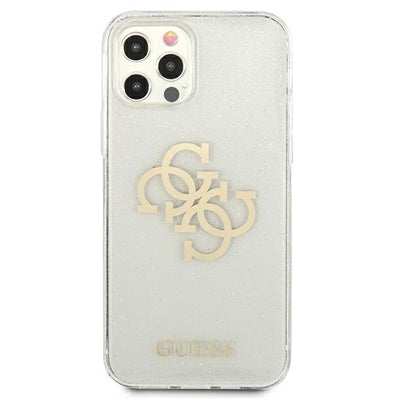 Guess GUHCP12LPCUGL4GTR iPhone 12 Pro Max 6.7" transparent hard case Glitter 4G Big Logo