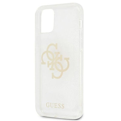 Guess GUHCP12LPCUGL4GTR iPhone 12 Pro Max 6.7" transparent hard case Glitter 4G Big Logo
