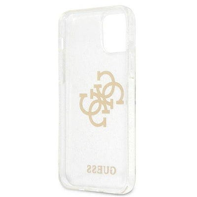 Guess GUHCP12LPCUGL4GTR iPhone 12 Pro Max 6.7" transparent hard case Glitter 4G Big Logo