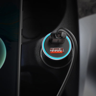 Baseus Golden Contactor Pro fast car charger 2x USB 40 W Quick Charge SCP FCP AFC + USB - USB Type C cable gray (TZCCJD-A0G)