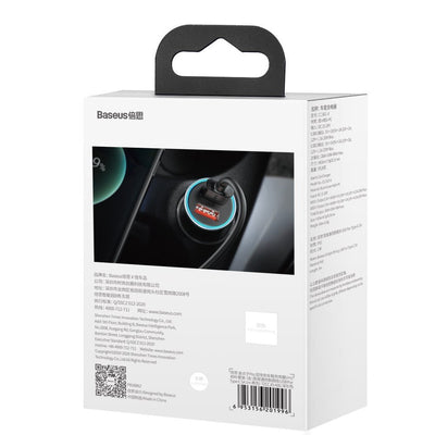 Baseus Golden Contactor Pro fast car charger 2x USB 40 W Quick Charge SCP FCP AFC + USB - USB Type C cable gray (TZCCJD-A0G)