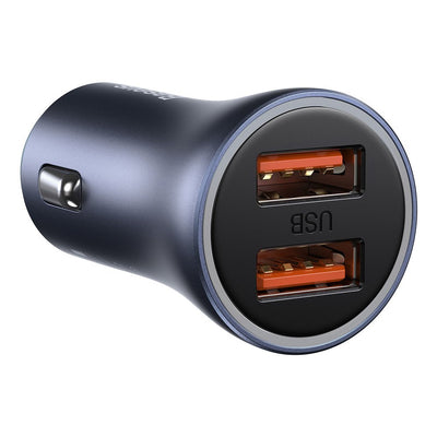 Baseus Golden Contactor Pro fast car charger 2x USB 40 W Quick Charge SCP FCP AFC + USB - USB Type C cable gray (TZCCJD-A0G)