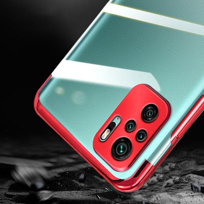 Clear Color Case Gel TPU Electroplating frame Cover for Xiaomi Redmi Note 10 5G / Poco M3 Pro black — Hurtel